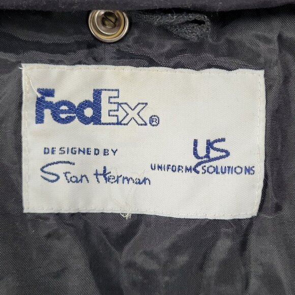 Fedex Black Double Zip Hideable Hood Relflective Windbreaker Jacket Size 3XL - Picture 3 of 16